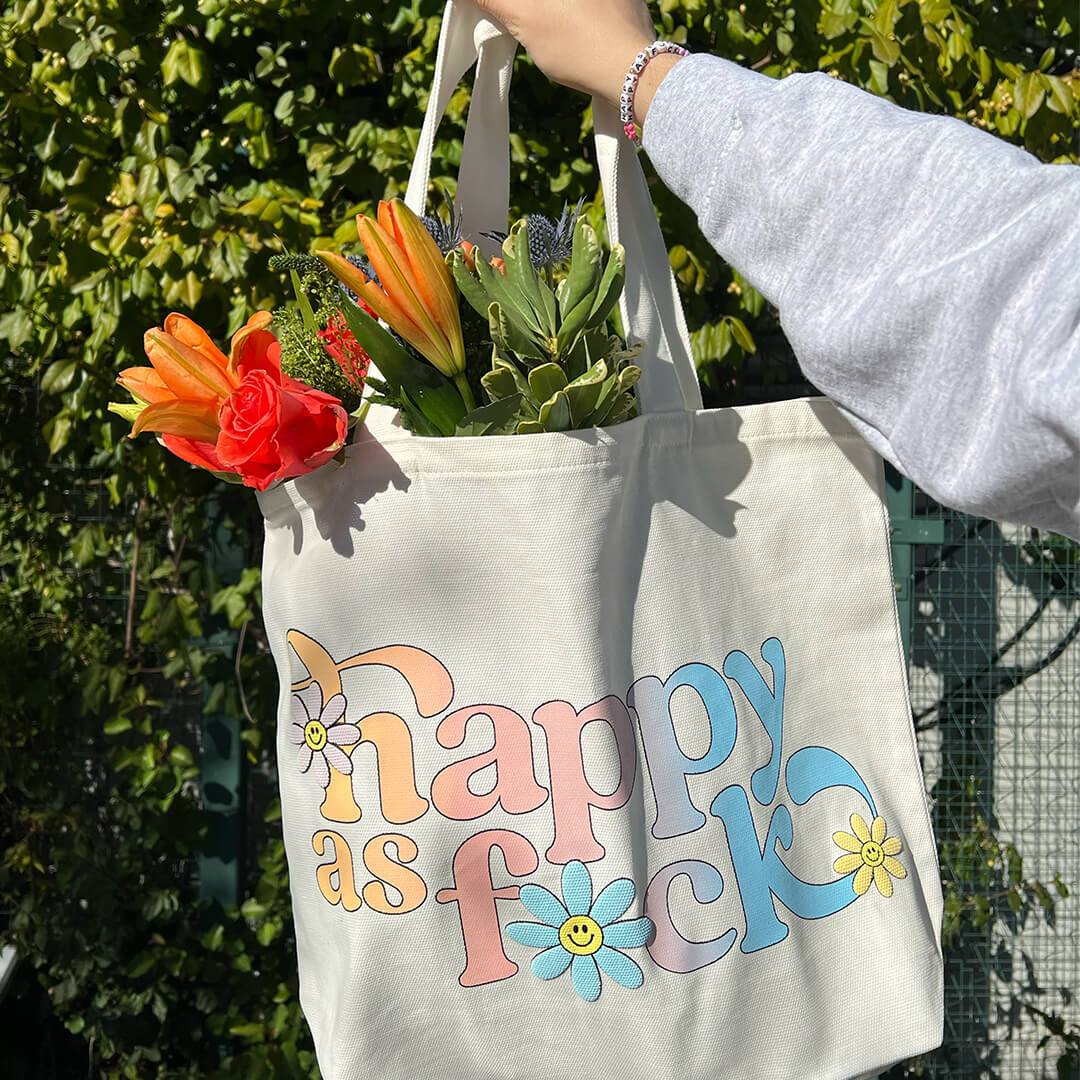 Happy As F ck Tote Bag LWP