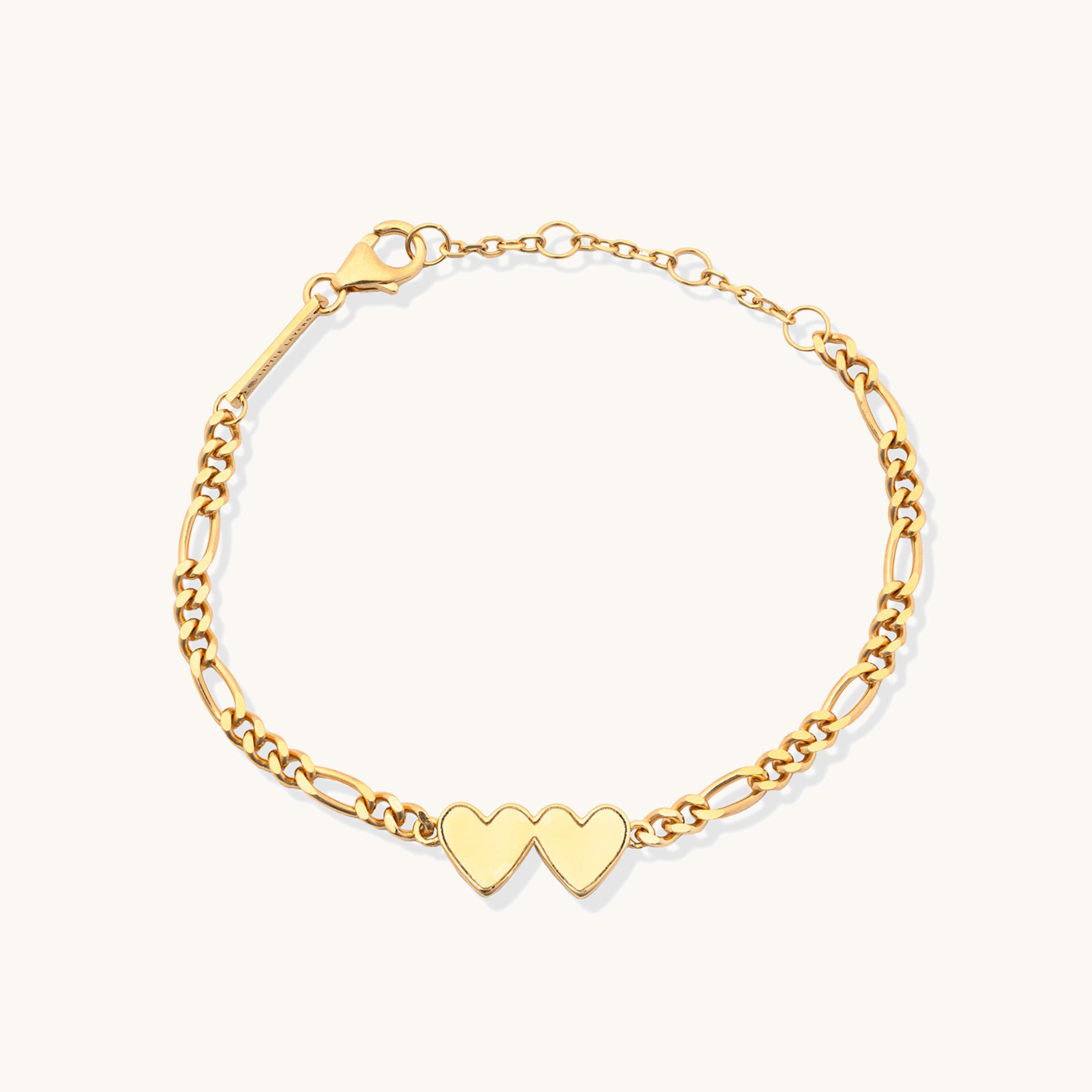 Double Heart Bracelet (Gold)