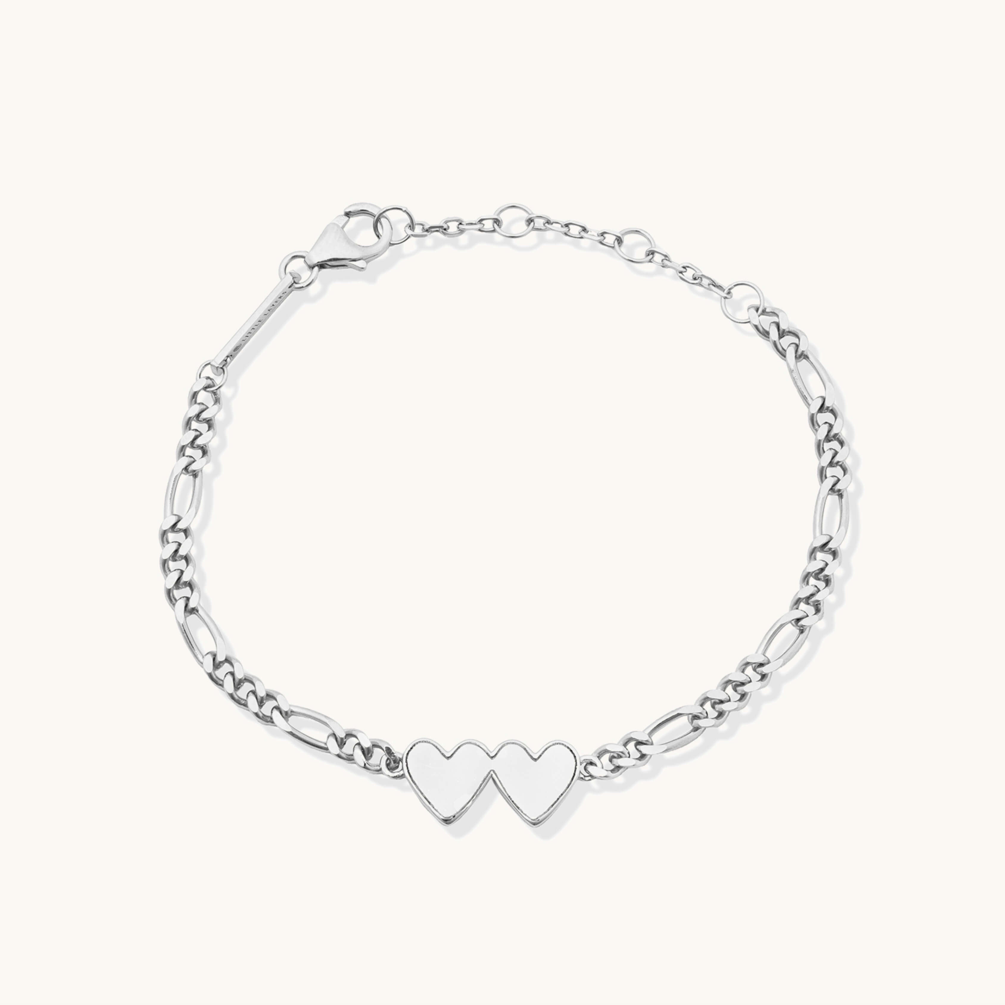 Double Heart Bracelet (Silver)