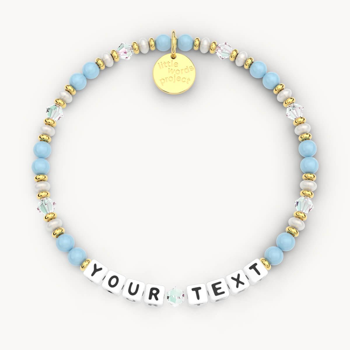 Custom Chambray Bracelet in White Letters