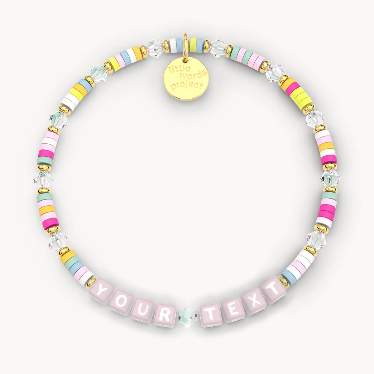 Custom Confetti Bracelet in Pink Letters