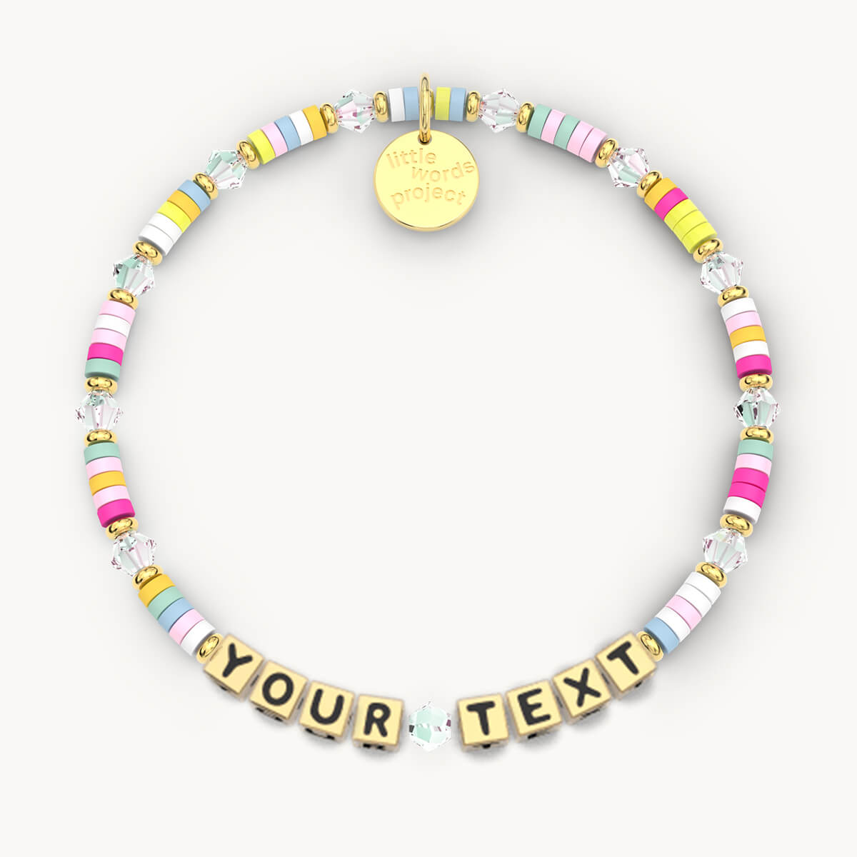 Custom Confetti Bracelet in Gold Letters