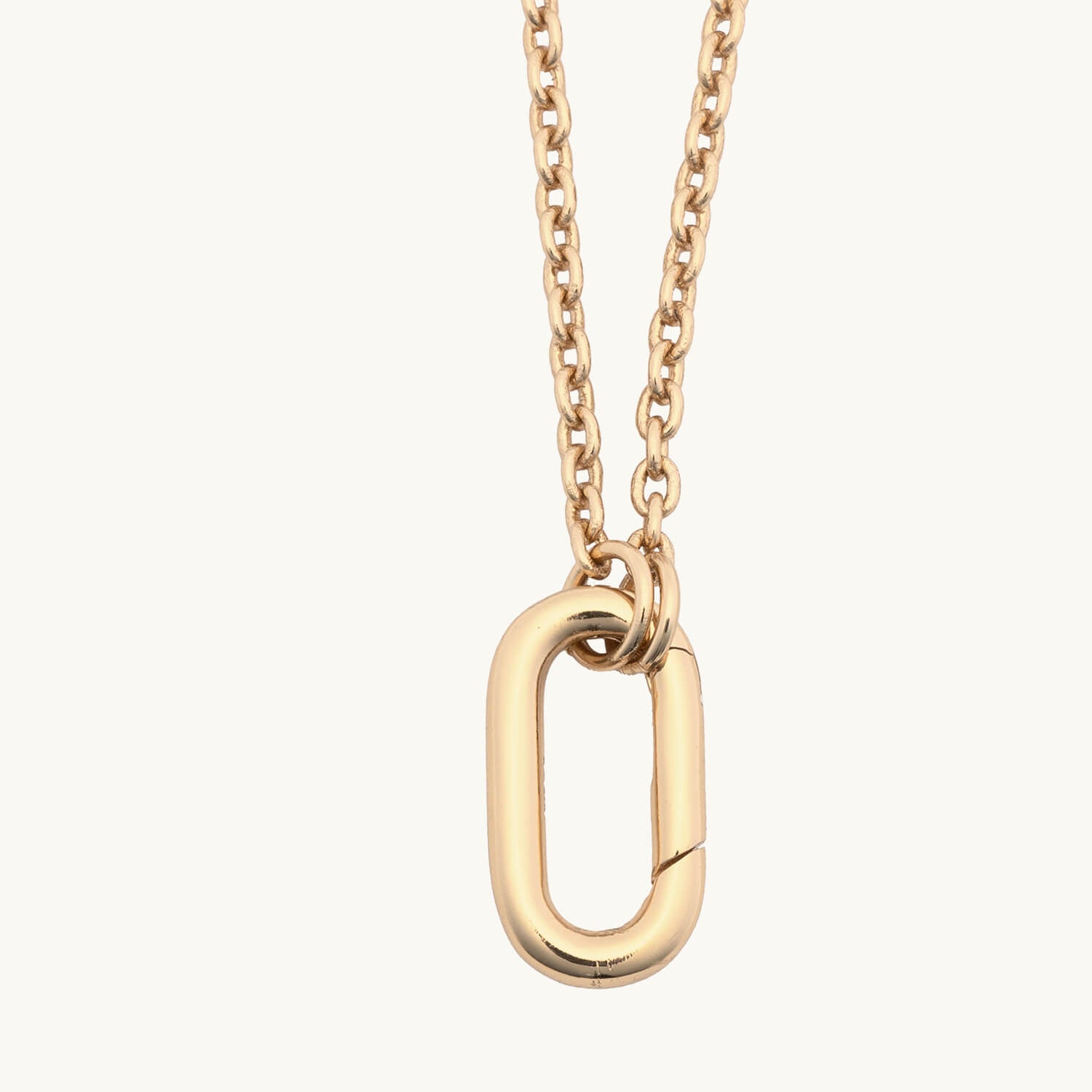 Oval Charm Holder Necklace Vertical