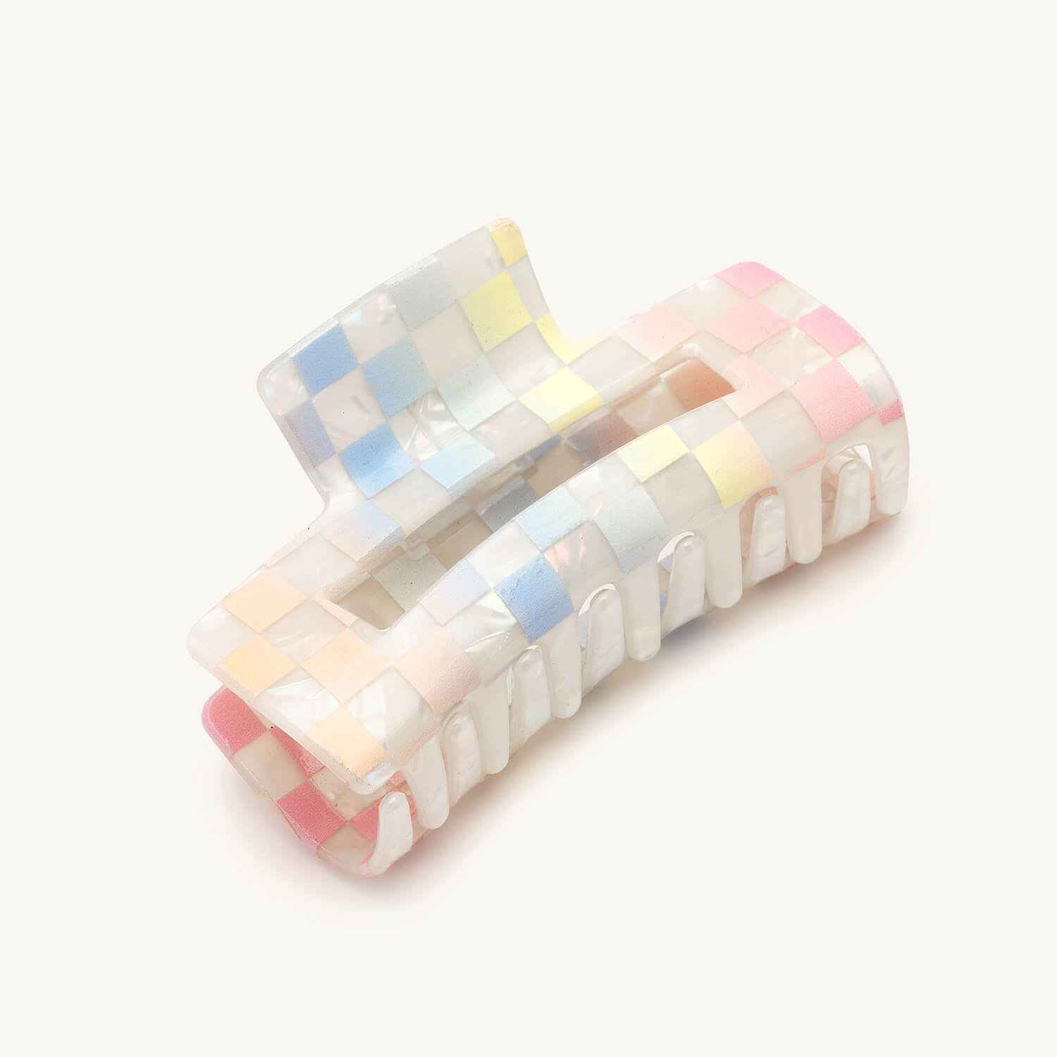 Hair Clip Rainbow Checkered- Holiday Gift Shop Hair Clip