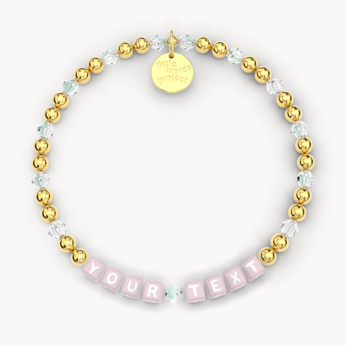 Custom Golden Hour Bracelet in Pink Letters