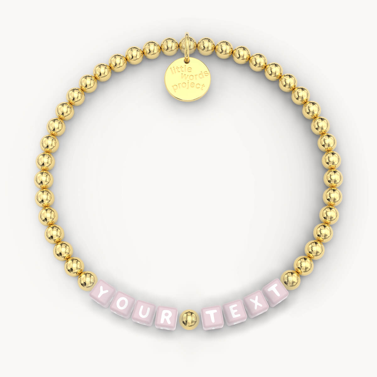 Custom Gold Plated Bracelet in Pink Letters