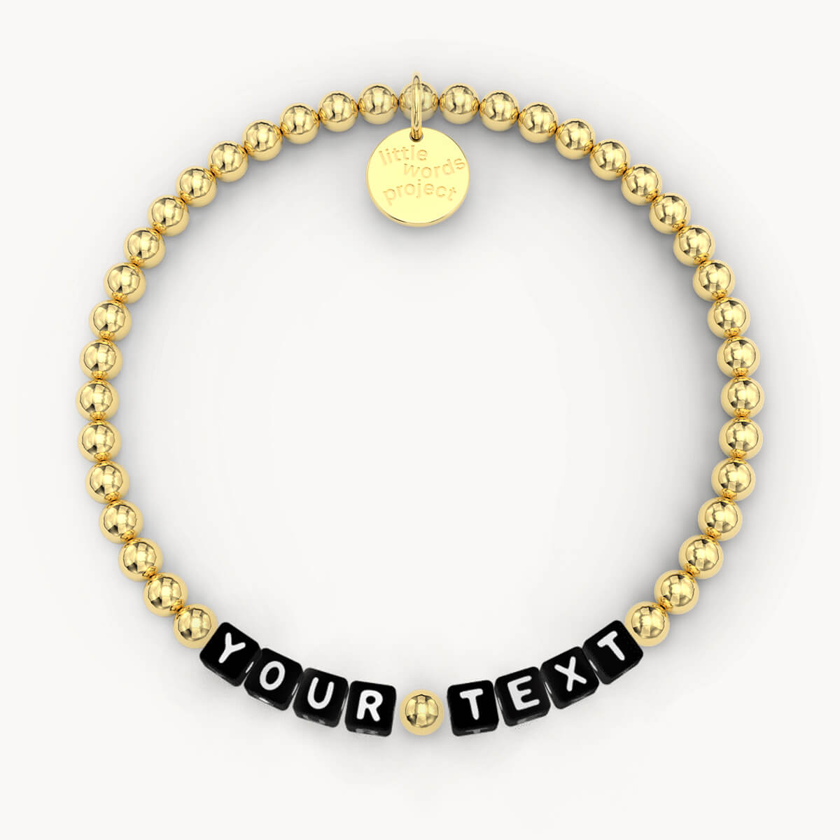 Custom Gold Plated Bracelet in Black Letters