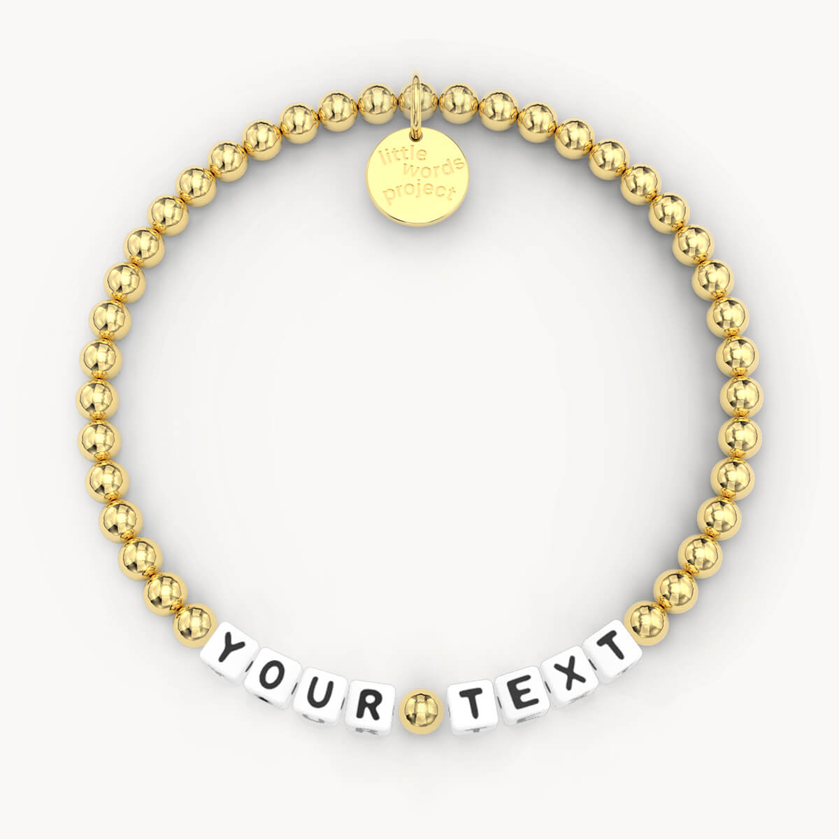 Custom Gold Plated Bracelet in White Letters