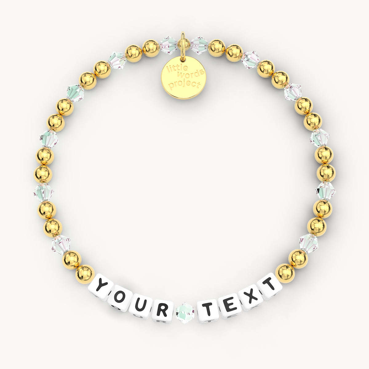 Custom Golden Hour Bracelet in White Letters