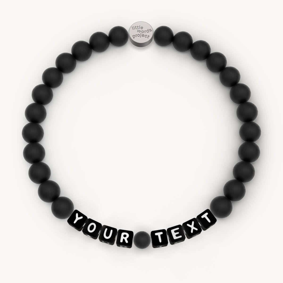 Custom Jet Matte Men's Bracelet in Black Letters