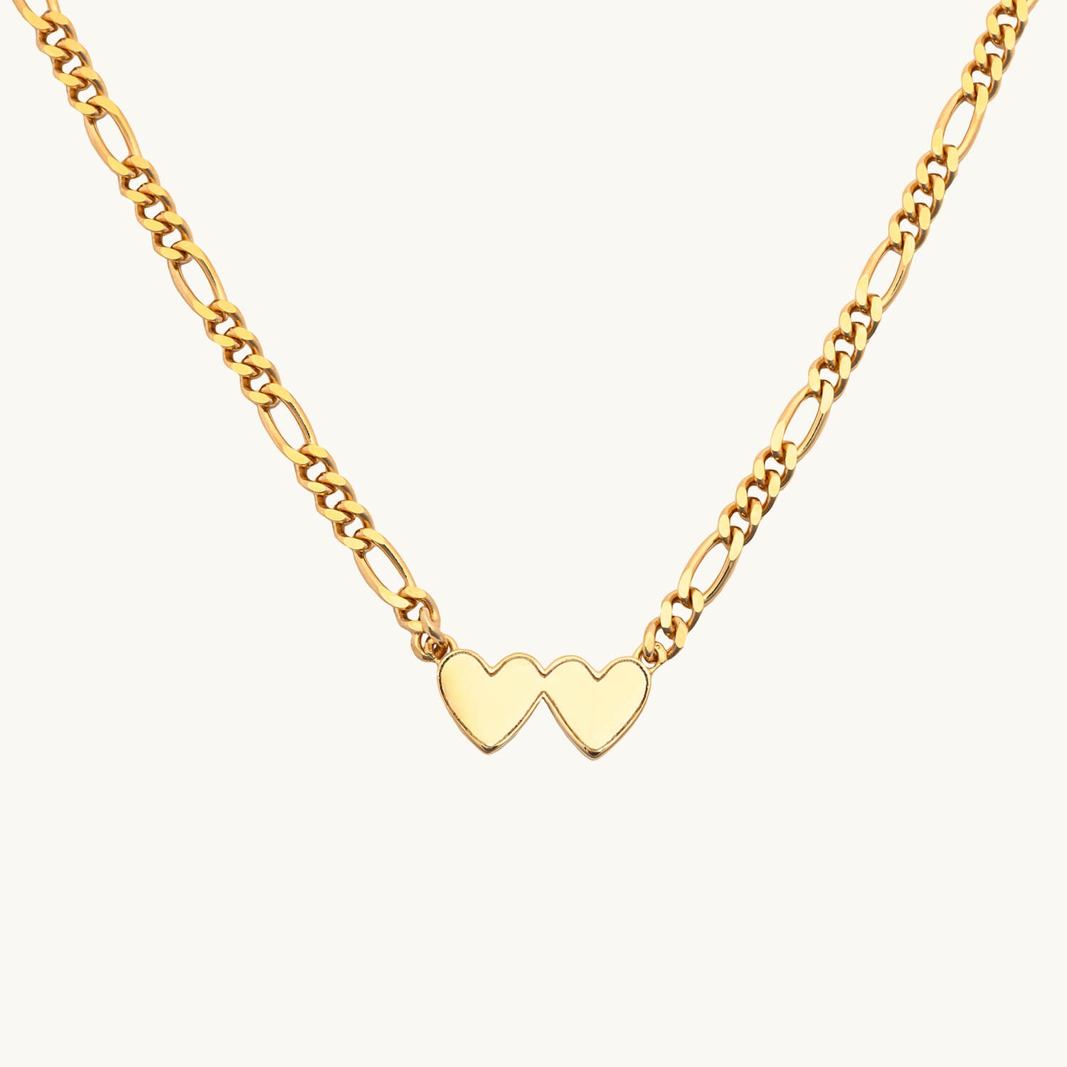 Double Heart Necklace (Gold)