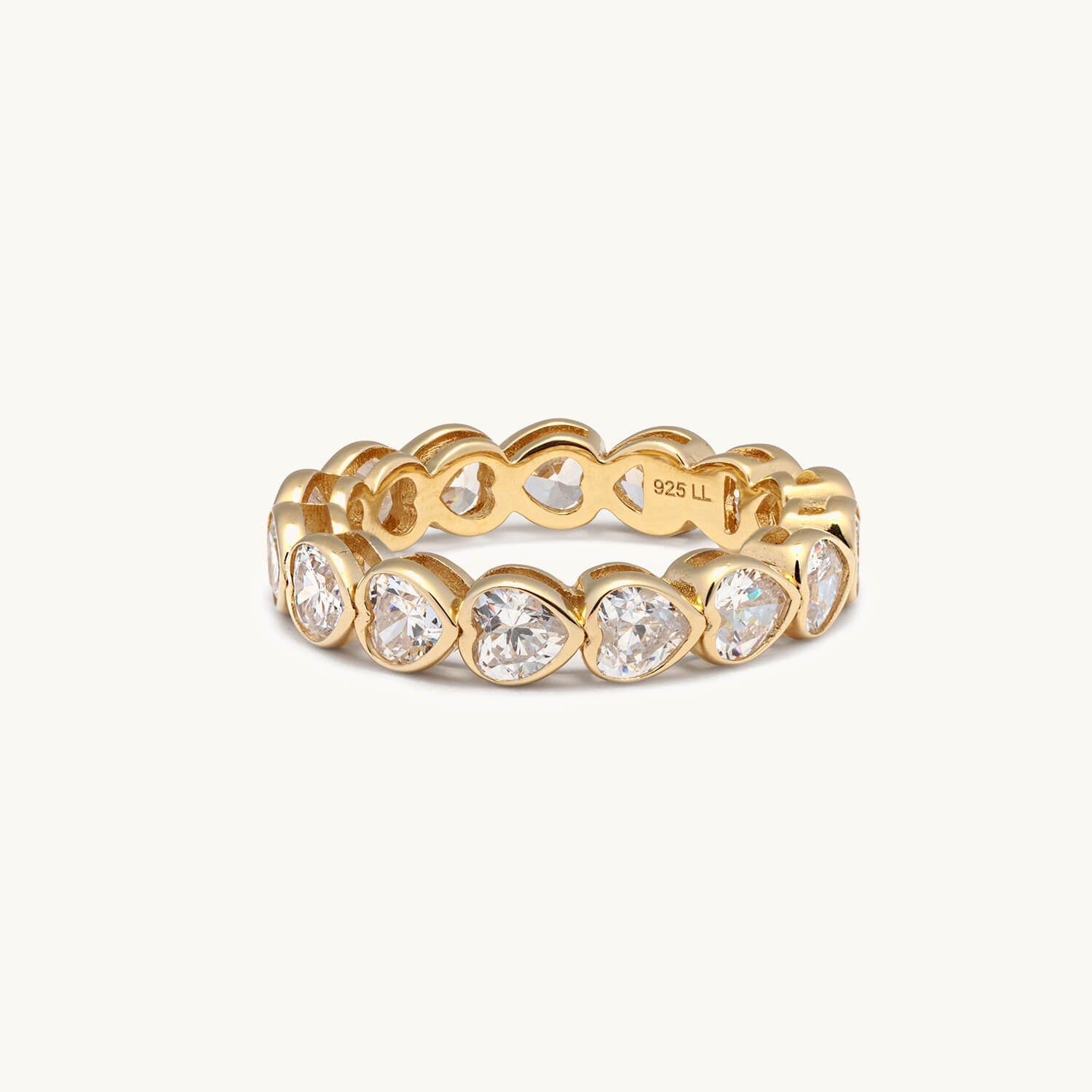 CZ Heart Eternity Band Ring (Gold)