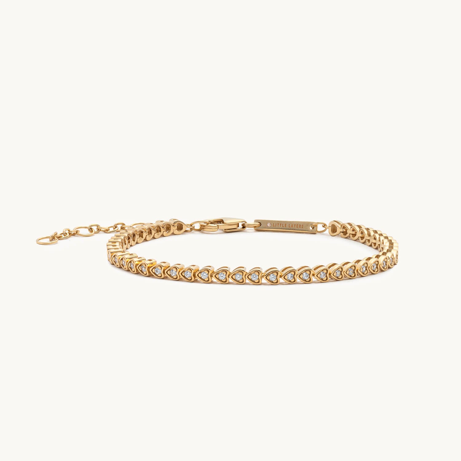 Tiny Heart Tennis Bracelet (Gold)