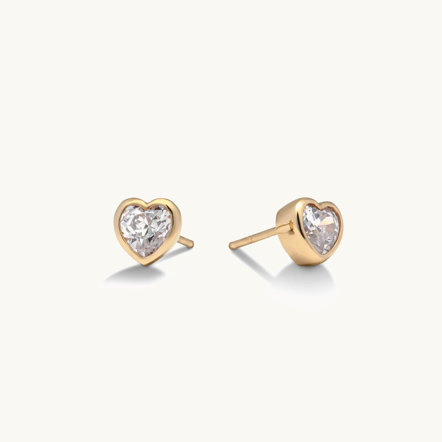 Heart Stone Stud Earrings