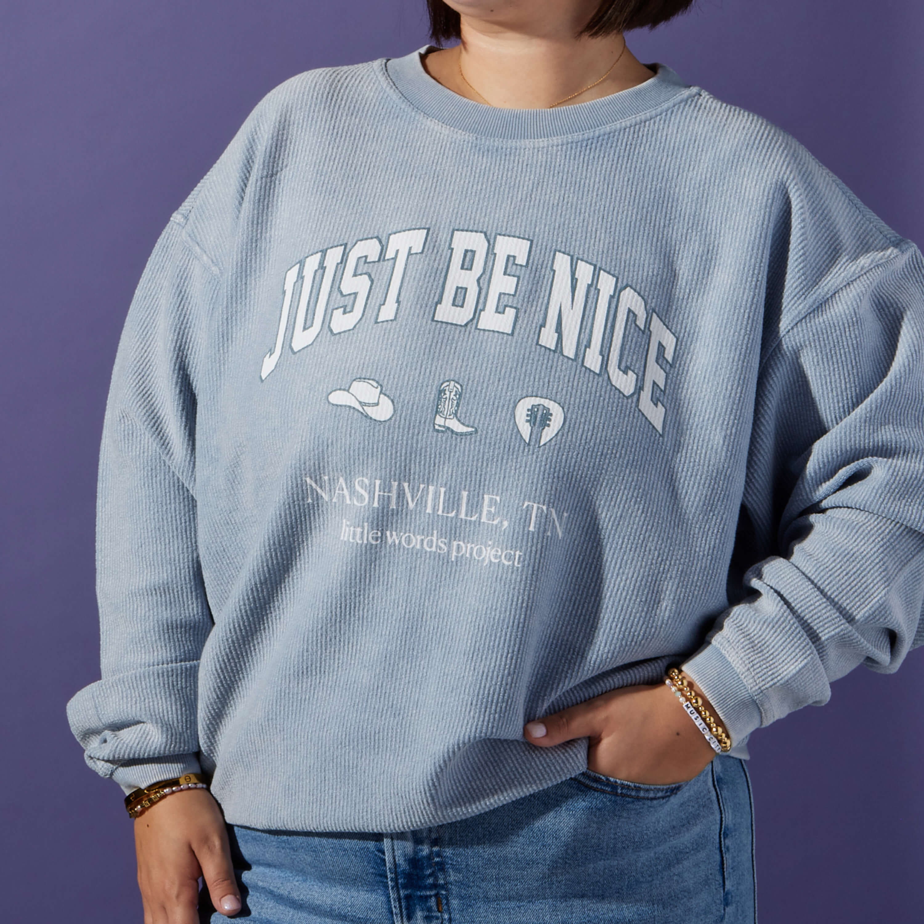 Nashville Corded Crew Sweatshirt