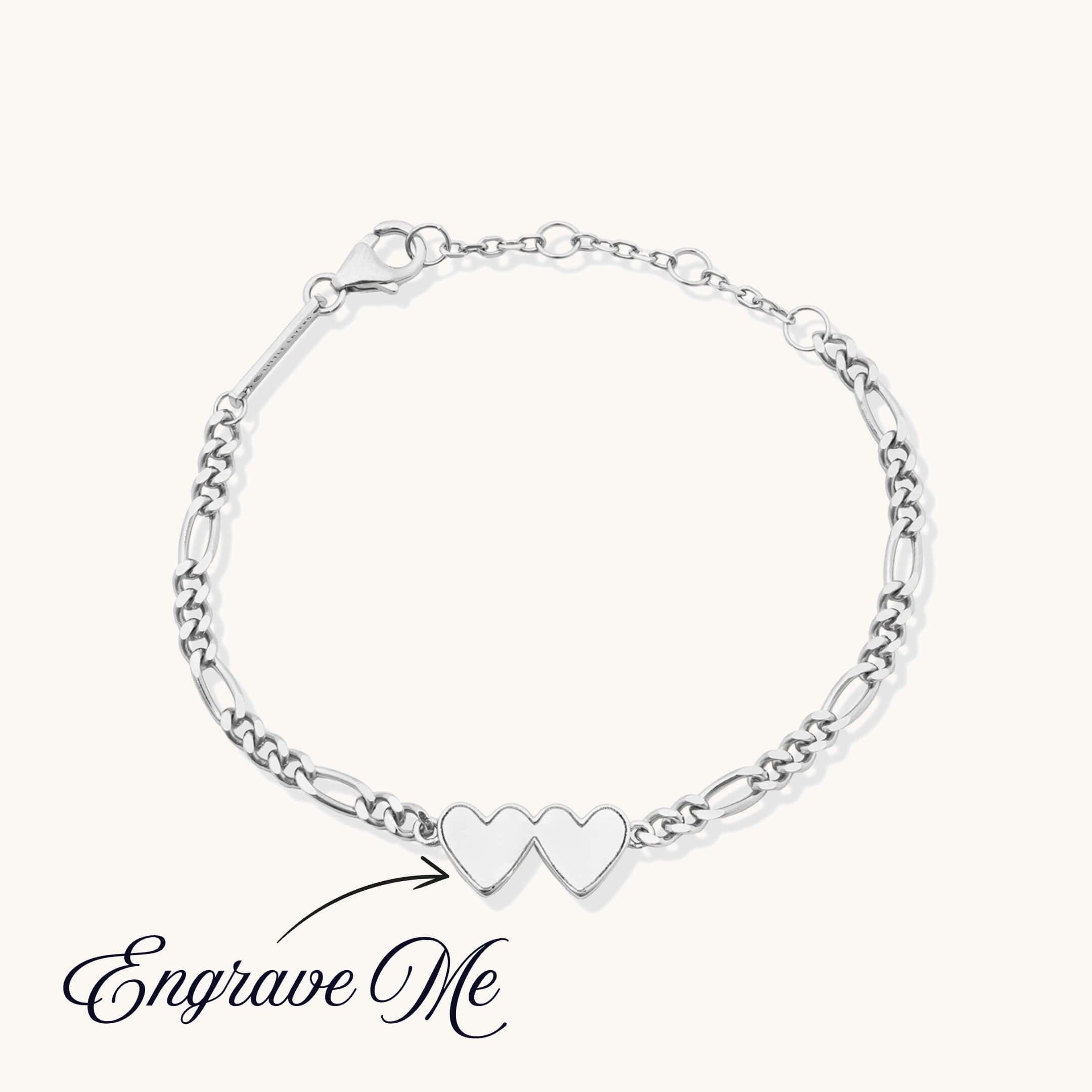 Double Heart Bracelet (Silver)