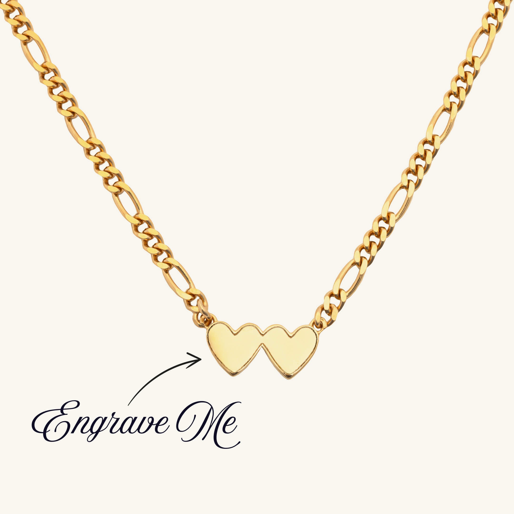 Double Heart Necklace (Gold)