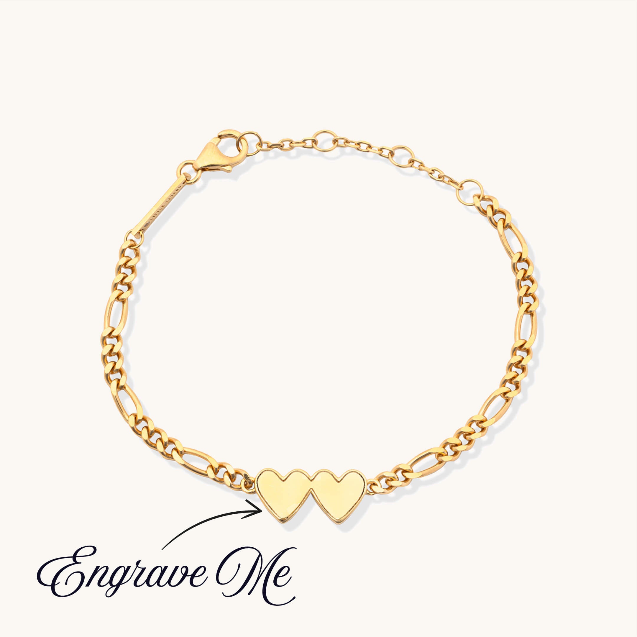 Double Heart Bracelet (Gold)