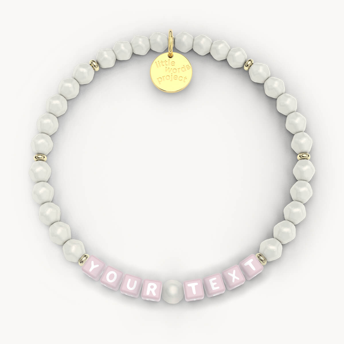 Custom Pearl Bracelet in Pink Letters