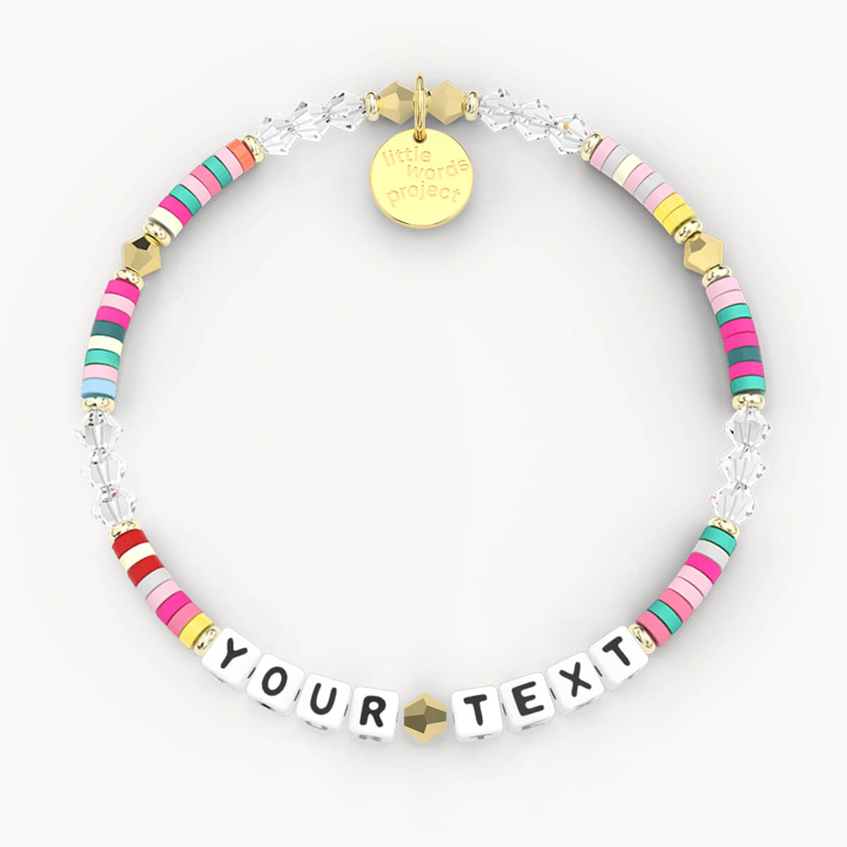 Custom Rainbow Bracelet in White Letters