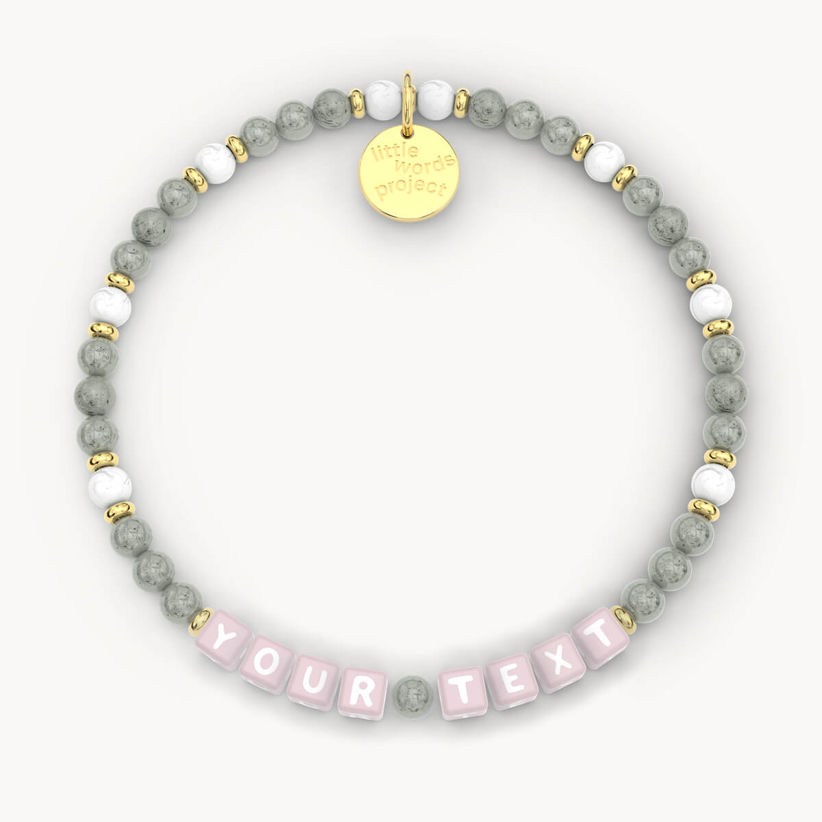 Custom Sea Salt Bracelet in Pink Letters