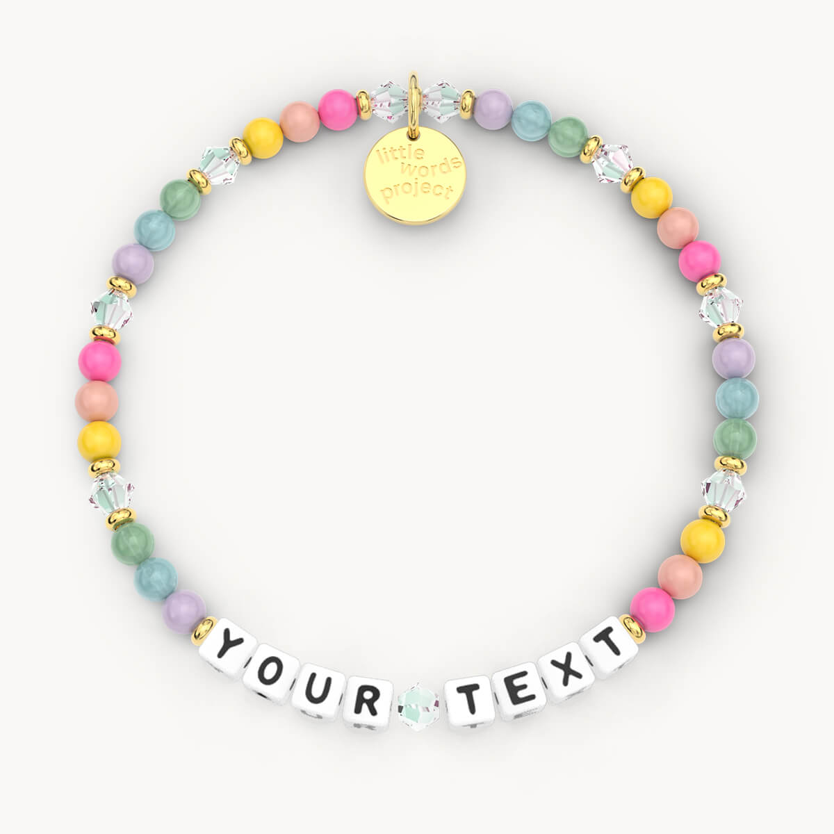 Custom Sherbert Bracelet in White Letters