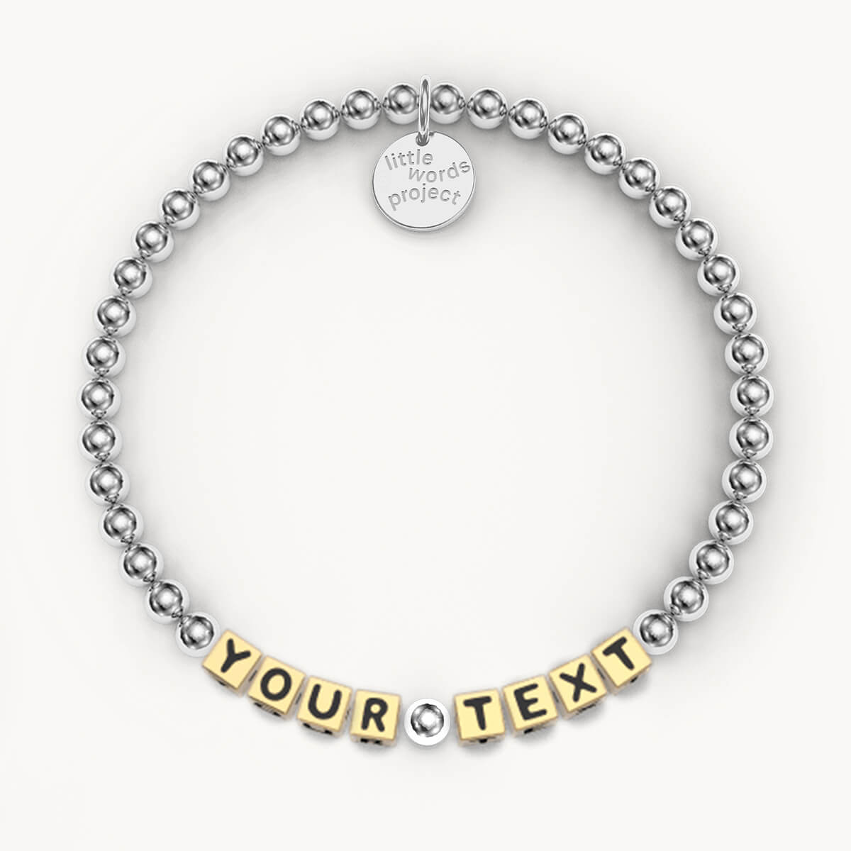 Custom Silver Plated Bracelet in Gold Letters