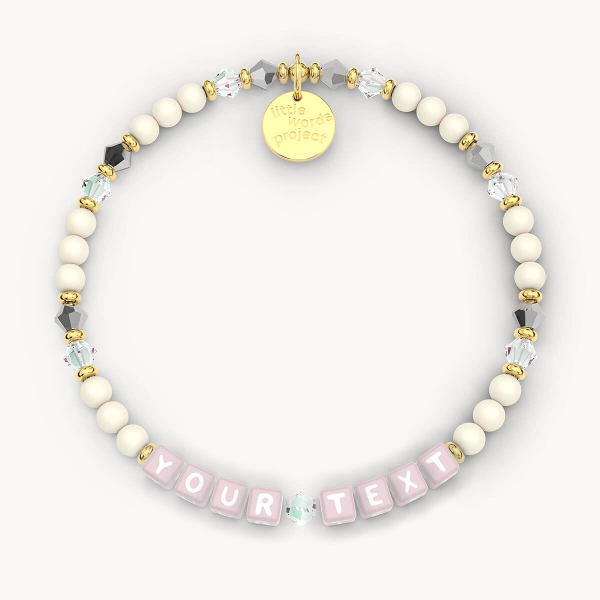 Custom Strand of Pearls Bracelet in Pink Letters