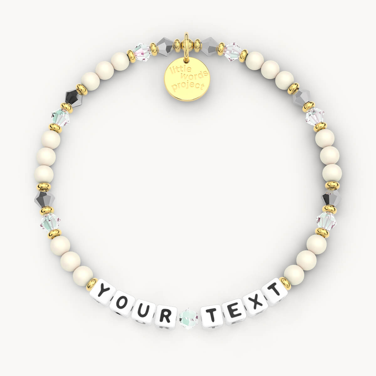 Custom Strand of Pearls Bracelet in White Letters