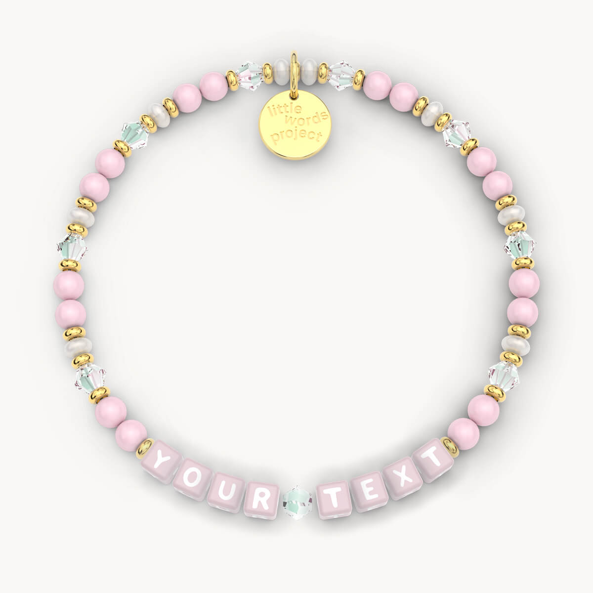 Custom Strawberry Cloud Bracelet in Pink Letters