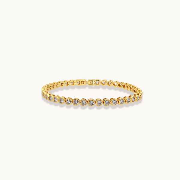 14K Yellow and White Gold Link and Bow Diamond Tennis Bracelet - Diamond &  Design
