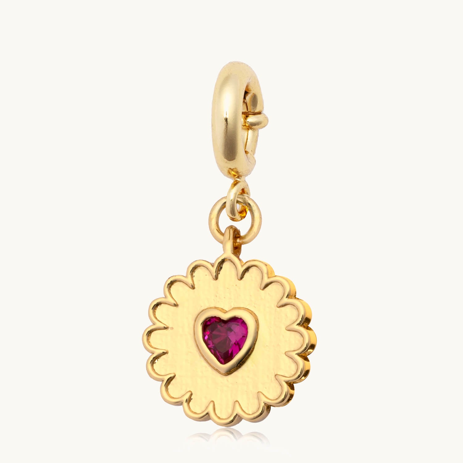 Flower Heart Charm