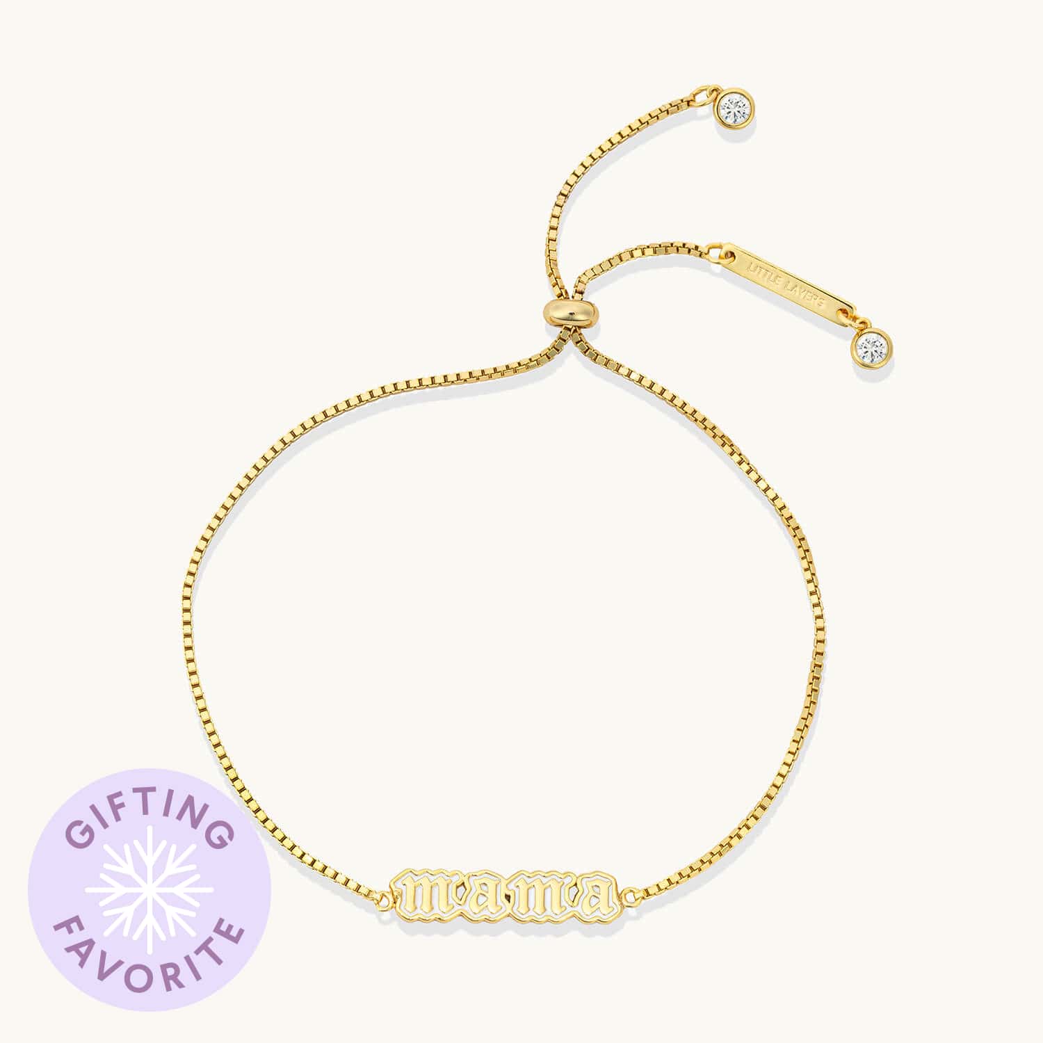 White Enamel Mama Bracelet