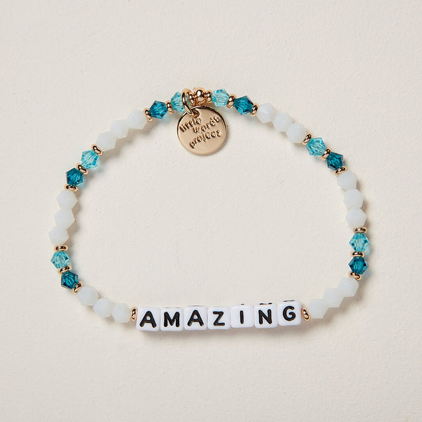 Little Words Project Keep Going Breast Cancer Beaded Bracelet